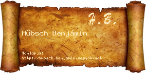Hübsch Benjámin névjegykártya